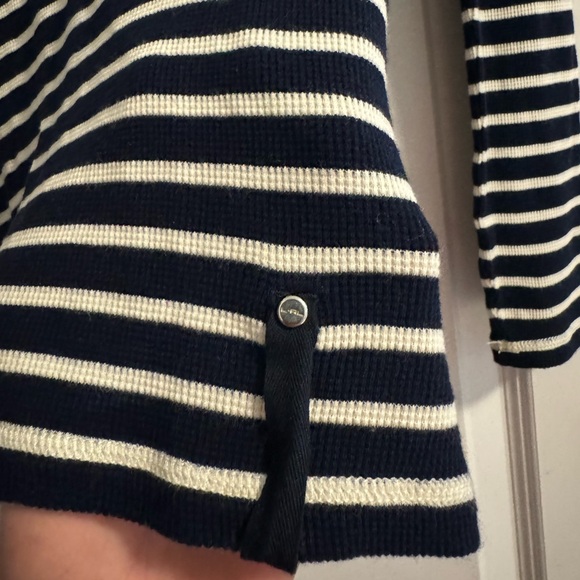Ralph Lauren Active Navy and White Striped Quarter Zip Sweater, size Medium - Picture 4 of 4
